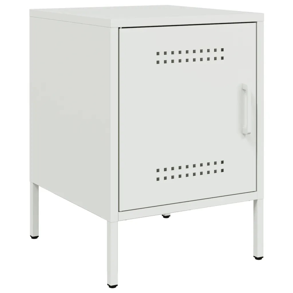 Comodino-Tavolino da notte Bianco 36x39x50,5 cm in Acciaio 294869