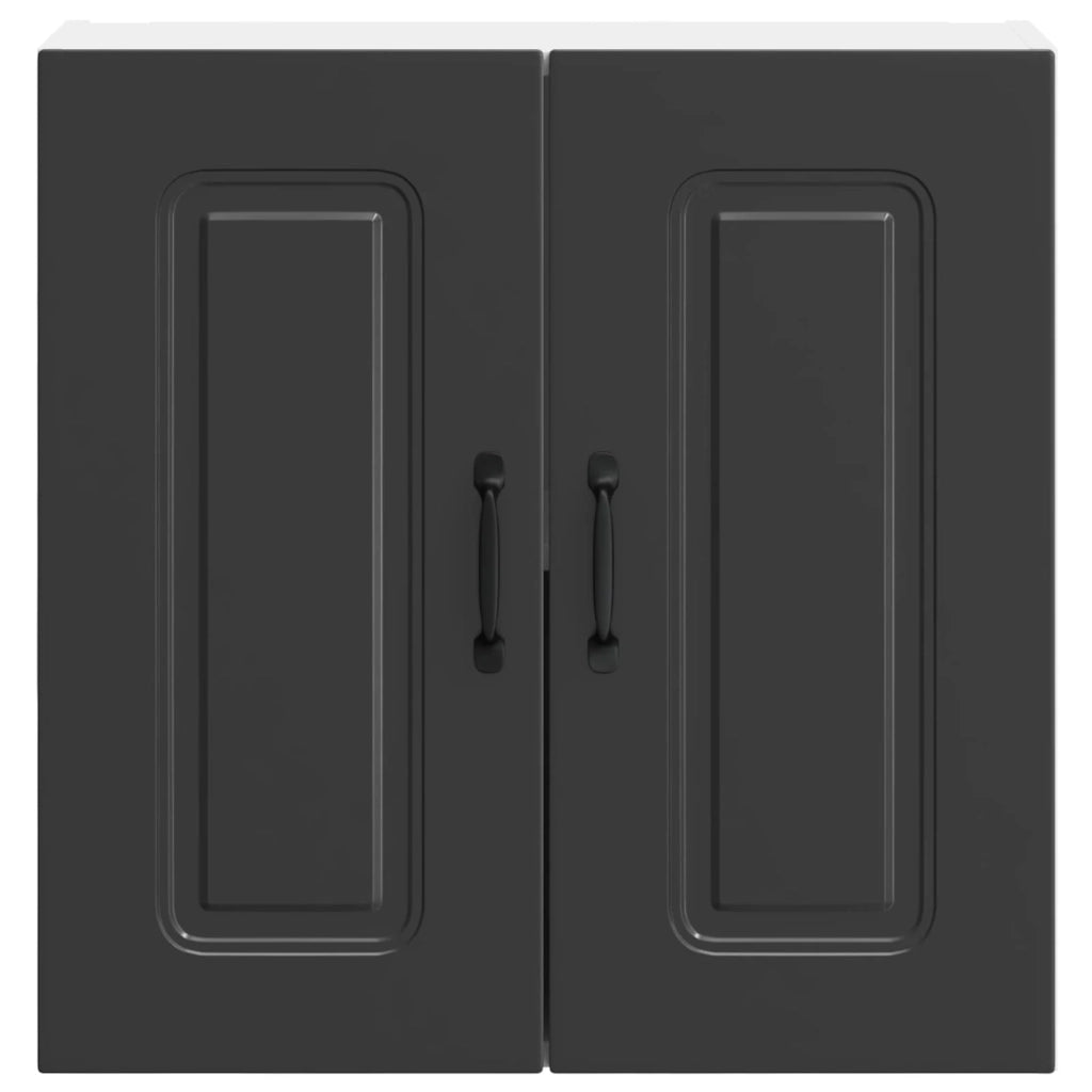 Armoire murale de cuisine Kalmar noir bois d'ingénierie