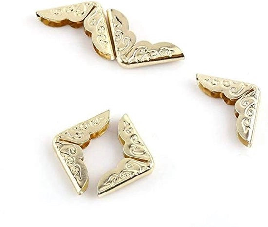 Protezioni angolari in stile retro 100 pezzi - Metalliche protezioni - 14 mm x 14 mm - Facili da installare