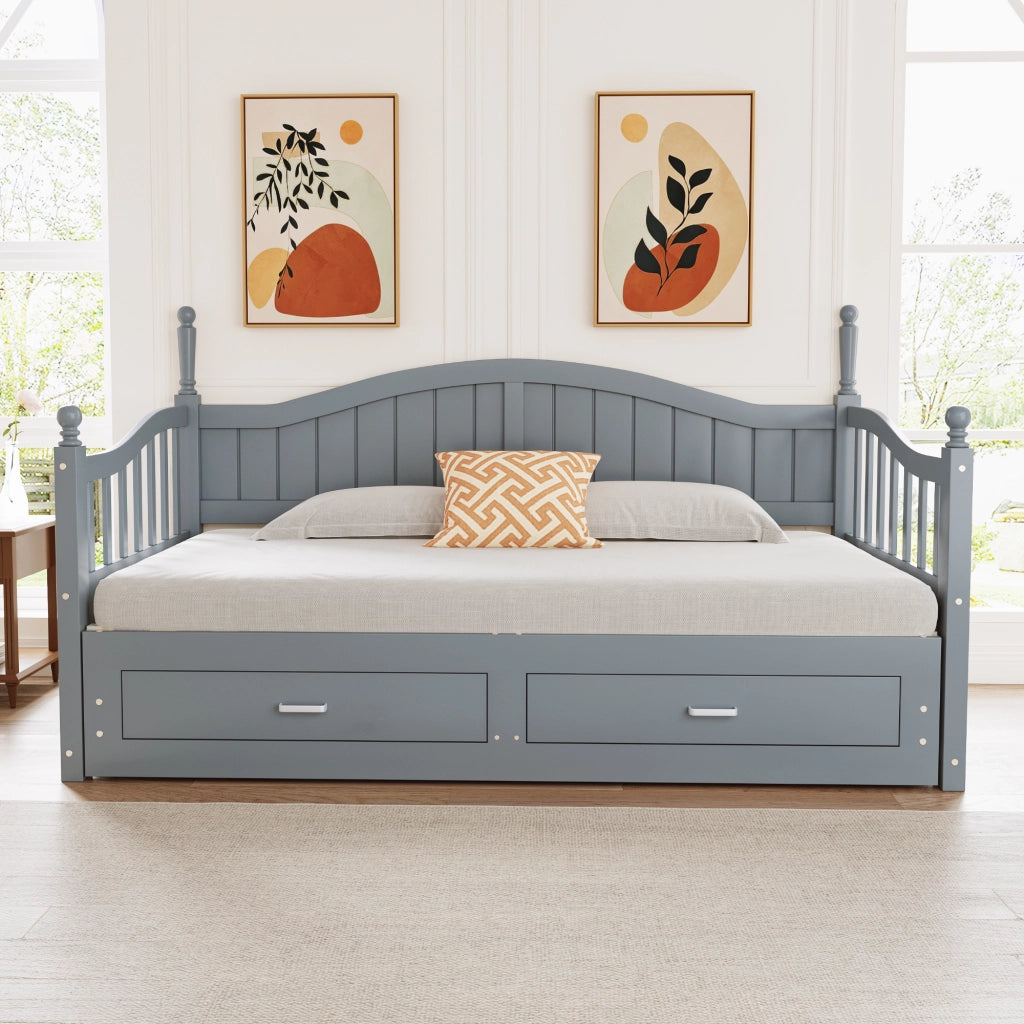 DIVANO LETTO Estraibile 90/180x190 cm Legno Grigio