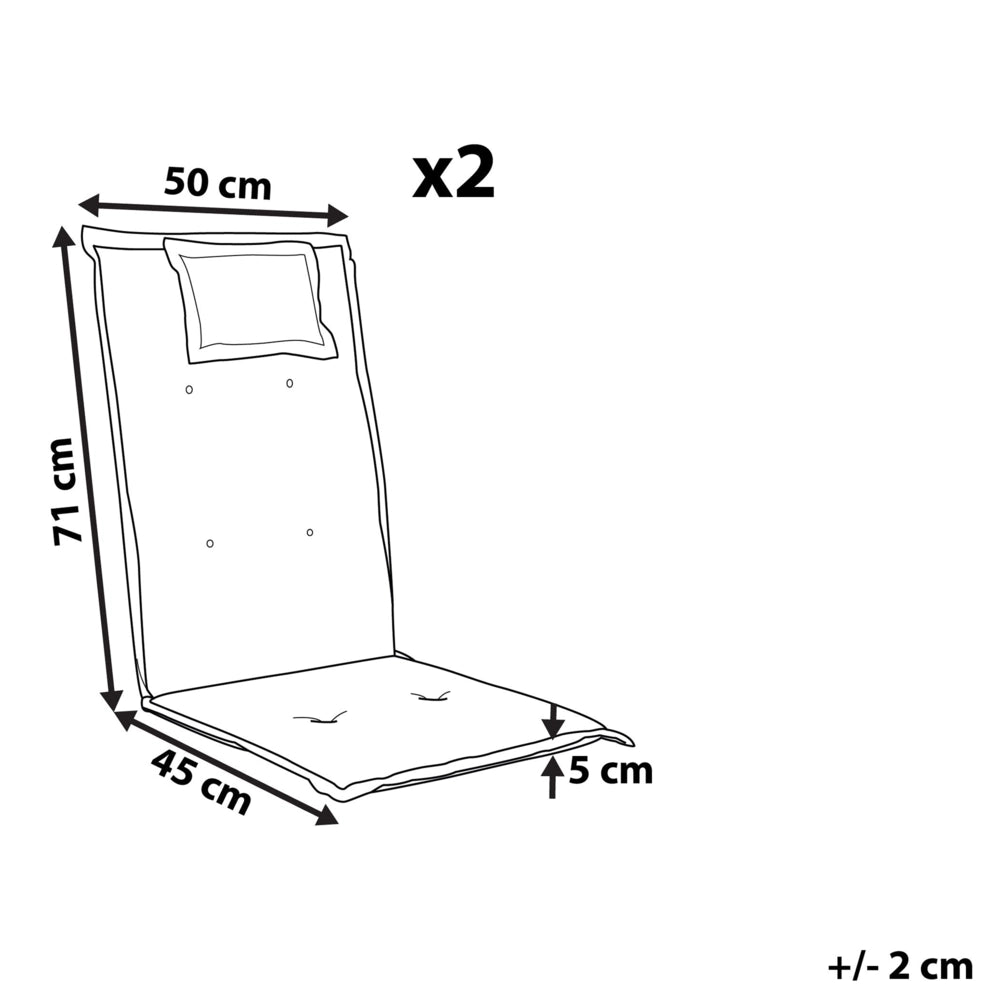Set di 2 cuscini per sedie da giardino Cuscino per schienale in poliestere bianco sporco Cuscino per esterni dal design moderno