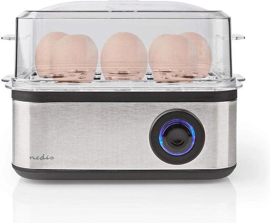 Eiercotta per 8 Uova - Cottura Perfetta con Timer e Coperchio Resistentente al Lavastoviglie