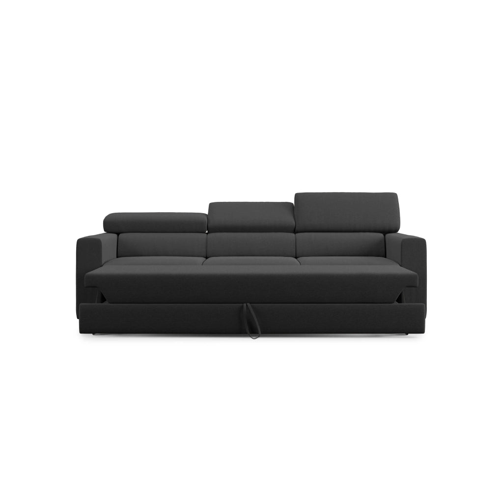 Dylan Divano a 3 sedute con estraibile a cassettone in tessuto simil cotone impermeabile T13 240 cm antracite