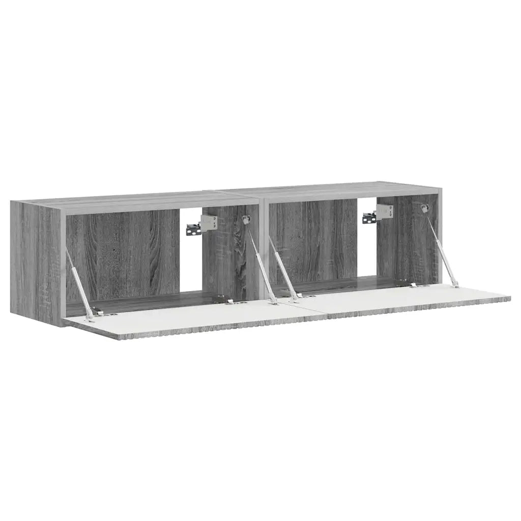 Mobile TV da parete 2 pz-Set di 2 Mobile TV a Muro-Credenza TV Grigio Sonoma 60 x 31 x 29.5 cm 280728