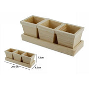 Trade Shop - Tris Scatole Contenitori 3 Pezzi Con Base In Legno Naturale Decoupage 53455a -