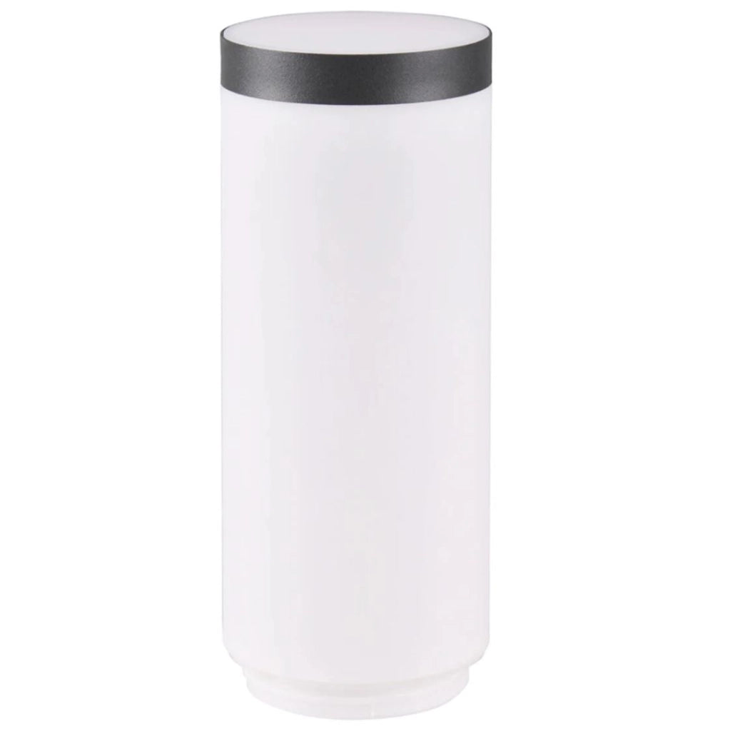 Paralume giardino bianco tubo 7,5 cm anello grigio