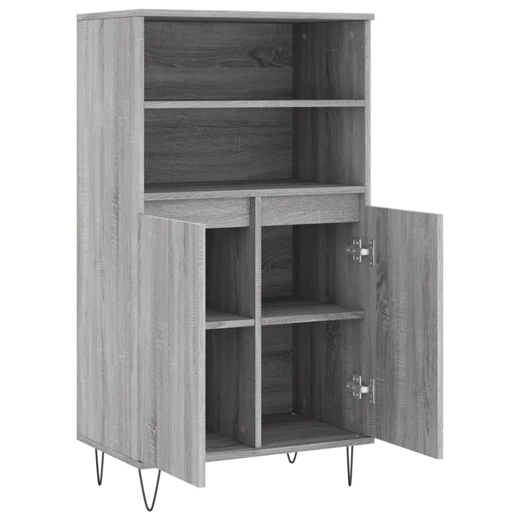 Credenza Grigio Sonoma 60x36x110 cm in Legno Multistrato 831490