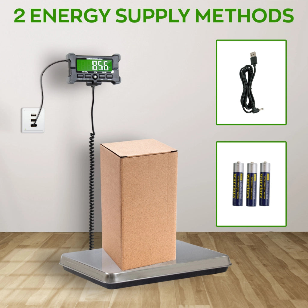 Denagram - Bilancia Industriale Pesa Pacchi 120Kg con Display LCD a Batteria e USB