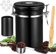 Caffettiera aereostatica - conservazione delle fave di caffè - 1,8L - nero