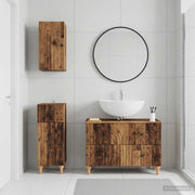 Set di armadietti da bagno in 3 pezzi ALKMAAR Legno antico 3417754