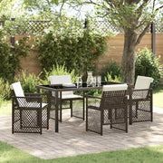 Set da Pranzo per Giardino 5 pcs Marrone polyrattan