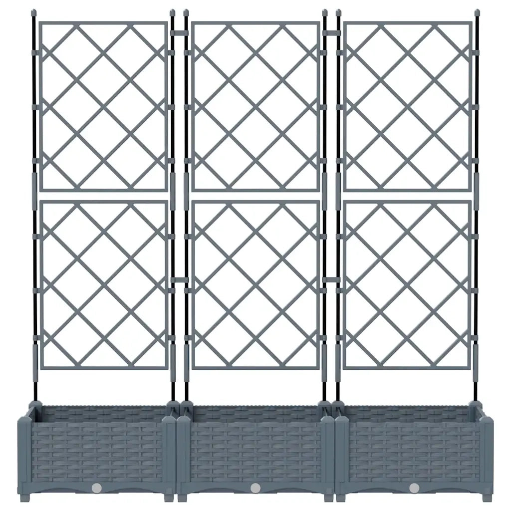 Vaso da giardino 3 pz-Set di 3 Fioriera da Esterno-Contenitore per Piante Grigio Chiaro 120 x 40 x 125,5 cm