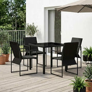 Set da Pranzo per Giardino 5 pcs Nero e antracite
