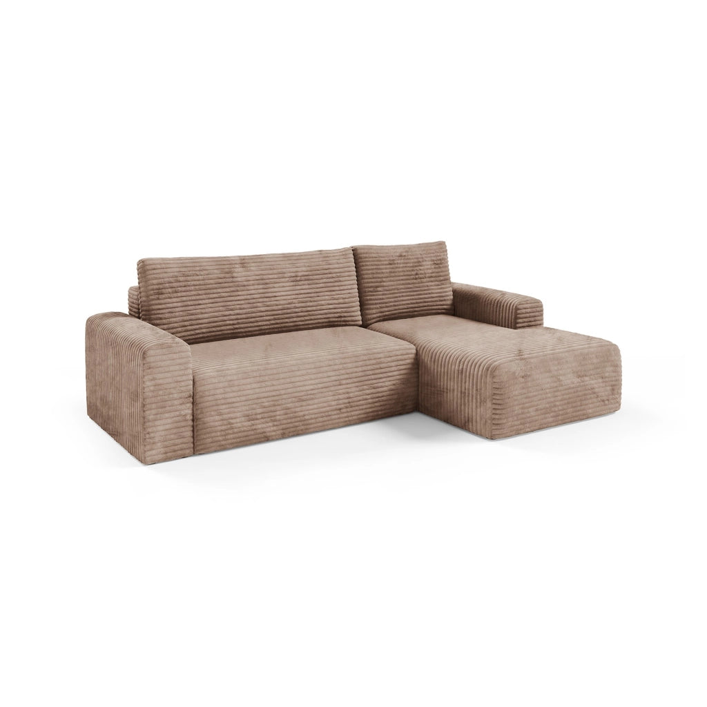 Folgarida, Divano Letto con Penisola Contenitore, 268x163 cm Beige