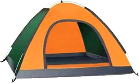 Tenda da Campeggio per 2-3 Persone, Apertura Rapida, Impermeabile, Verde Scuro e Arancione