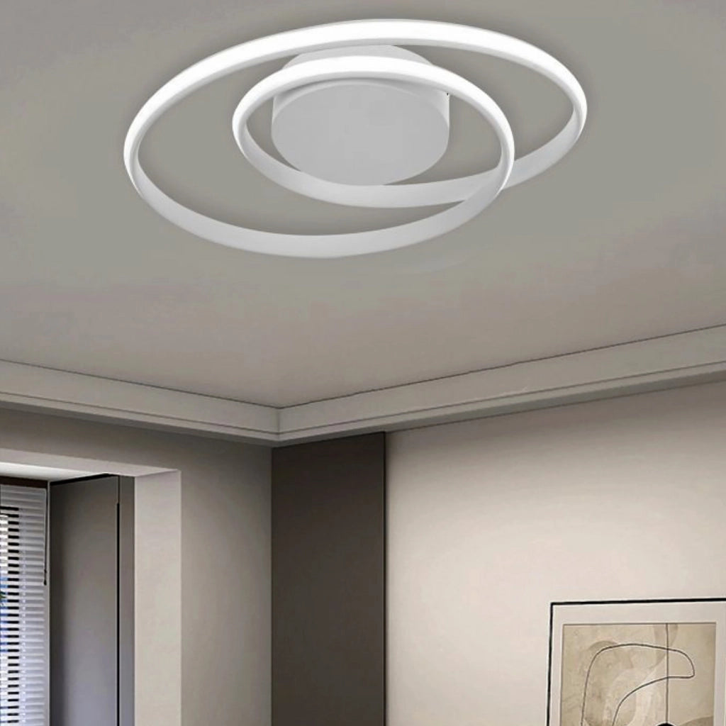 Lampadario Moderno a Led Plafoniera per soffitto illuminazione cerchi interni da 32w luce bianca fredda 6500K