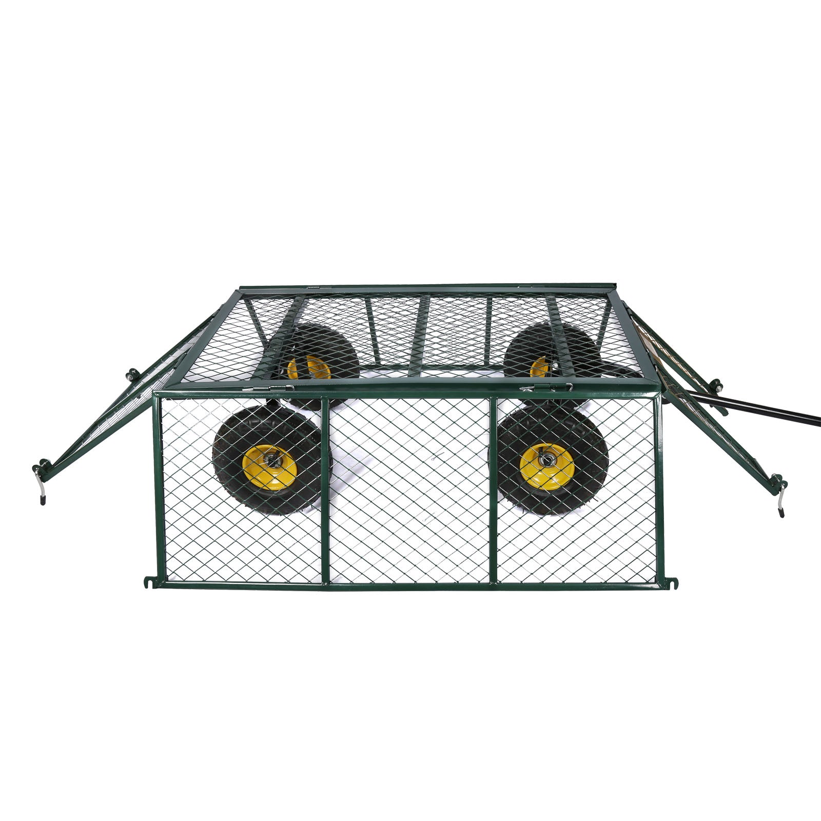 Carrello da trasporto con sponde ribaltabili max 550 kg, incl.telone, per giardino campagna