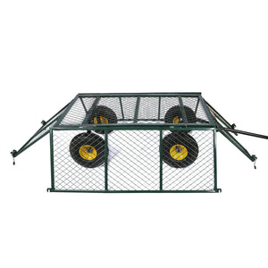 Carrello da trasporto con sponde ribaltabili max 550 kg, incl.telone, per giardino campagna