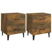 Set di 2 Comodini | Armadio da Notte | Mobiletto da notte Rovere Fumo 40x35x47,5 cm