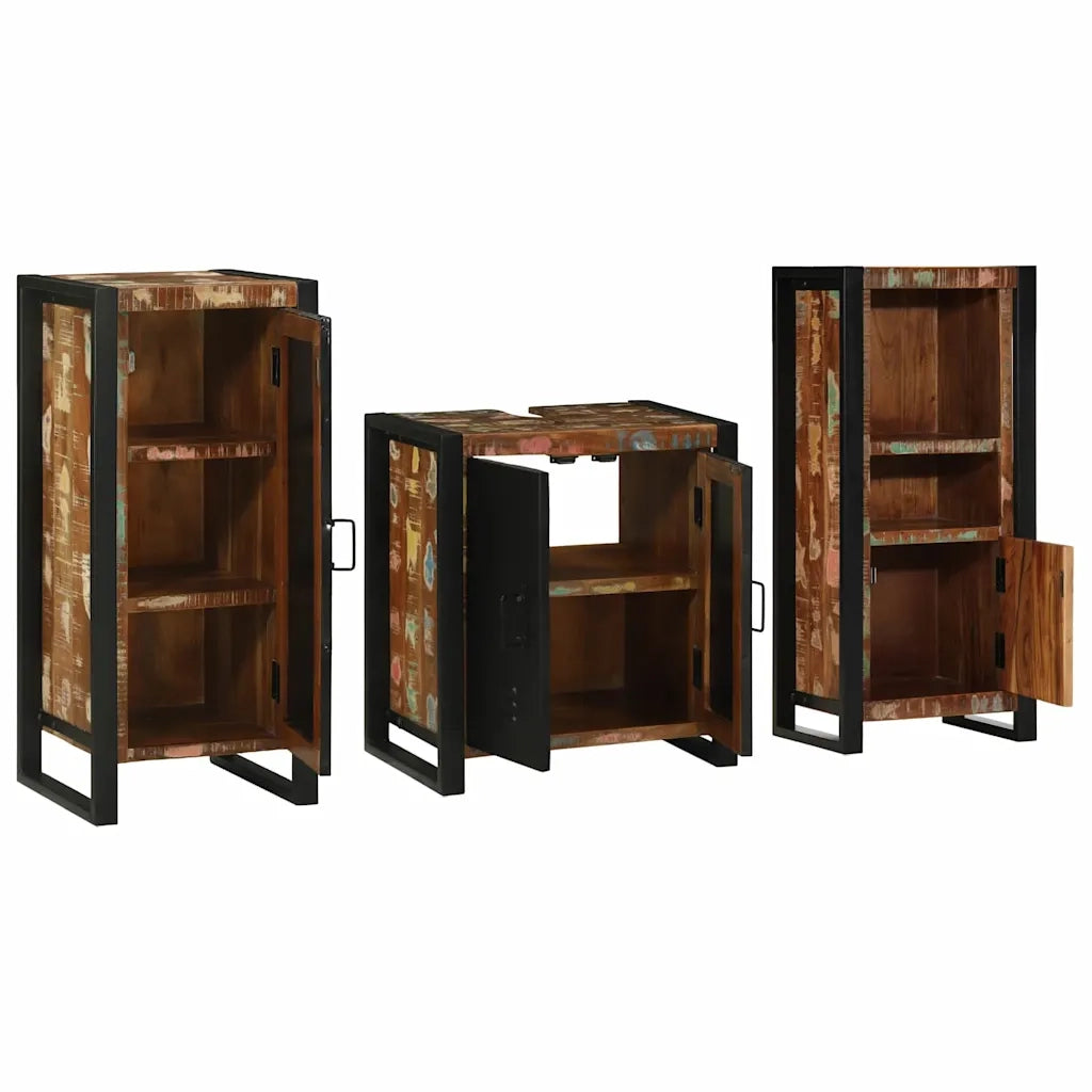 Set di mobili per il bagno 3 pcs Legno Recuperato Massello 3305619