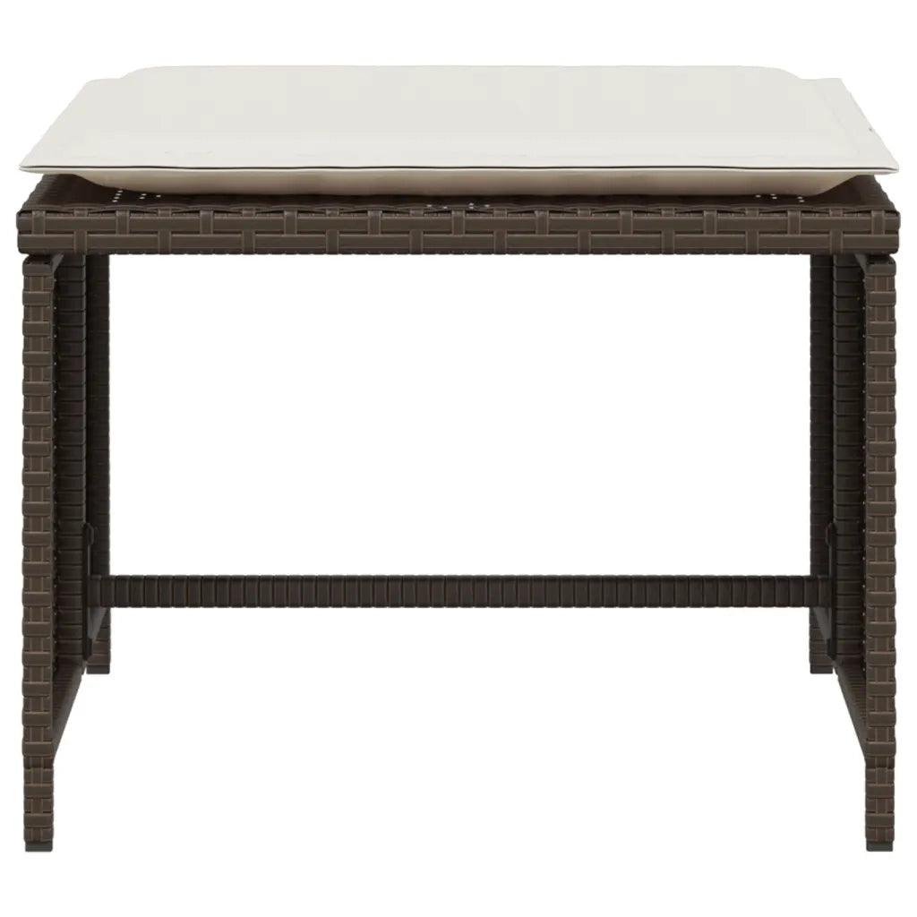 Sedia da Giardino con Poggiapiedi in Polyrattan Marrone CFW5891429