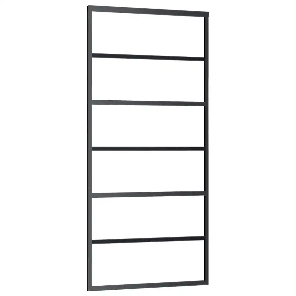 Porta Scorrevole con Ferramenta Nera 90x205 cm in Vetro ESG 3375928