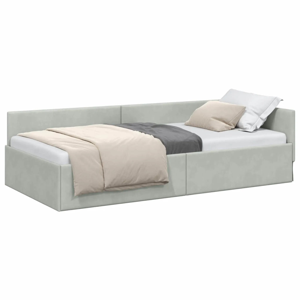 Cornice del letto ad angolo Grigio chiaro 90 cm x 200 cm 42016081