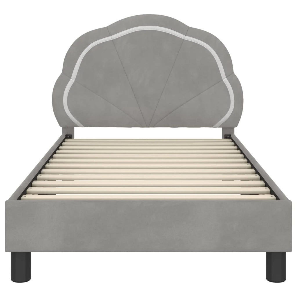 Struttura letto Bambini | Letto Infantile | Lettino con testata Grigio Chiaro 80 x 160 cm