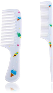 Set di pettinatura per capelli - 2x pettine con denti sottili e ratti - pettine mini per styling - materiale plastico - dimensioni 14x4 cm/15,7x2,5 cm - spazzola per capelli