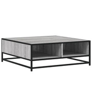 Tavolino da salotto | Tavolino da caff¨¨ | Tavolino da Soggiorno Grigio Sonoma 80x80x30 cm in Truciolato e Metallo