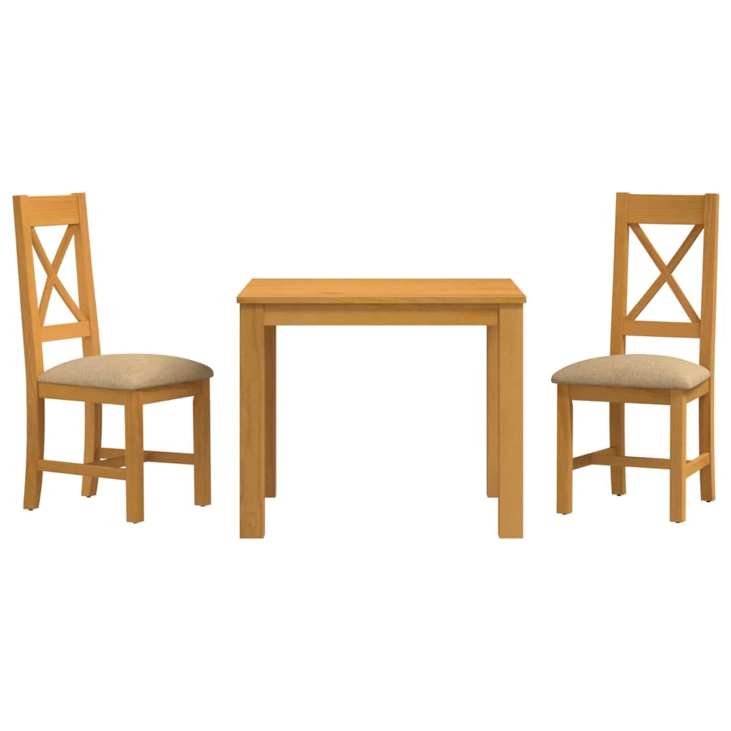 Set da pranzo 3 pz Beige Legno di Quercia Massello 3430327