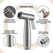 Set di bidet con attacco per serbatoio d'acqua e tubo da doccia telescopico da 59 pollici in ABS per l'igiene personale quotidiana (grigio)