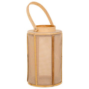 Lanterna in legno marrone e bambù d11x27h