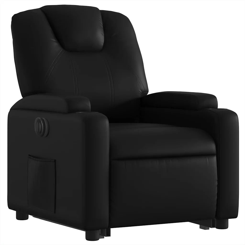 Poltrona Alzapersona Reclinabile Elettrica Nera in Similpelle 3204444