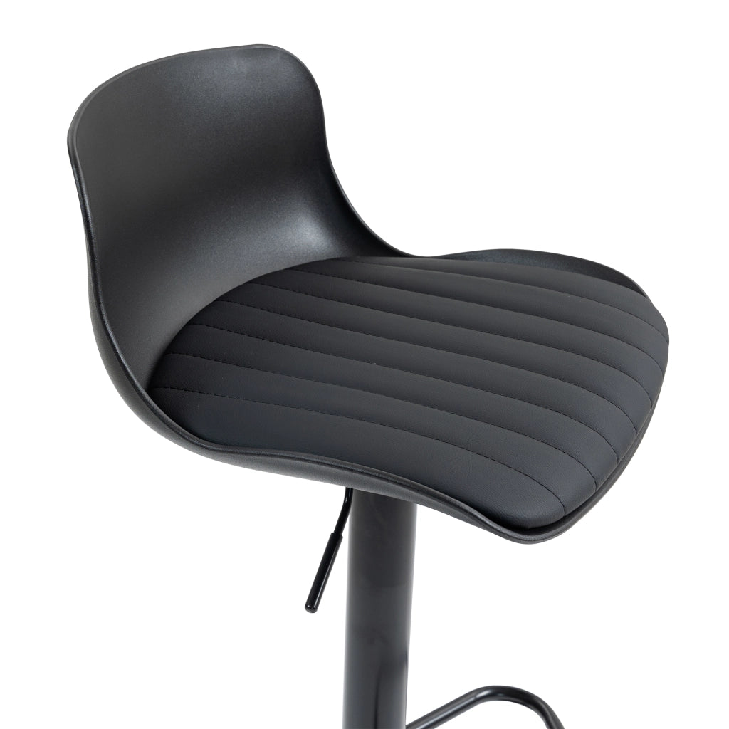Sgabelli da bar set da 2 girevoli con altezza regolabile schienale ergonomico seduta imbottita in metallo nero