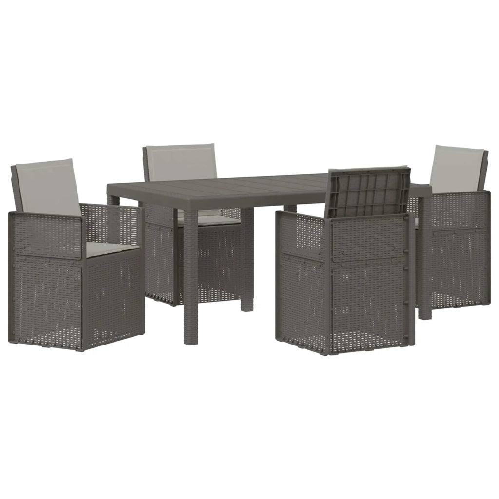 Set da Pranzo per Giardino con cuscino 5 pcs Grigio Chiaro PP 3430070