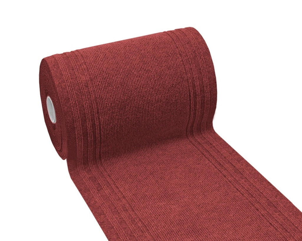 Tappeto Passatoia Antiscivolo 67x180 cm Interno Esterno Corridoio Scala Assorbente Bordeaux