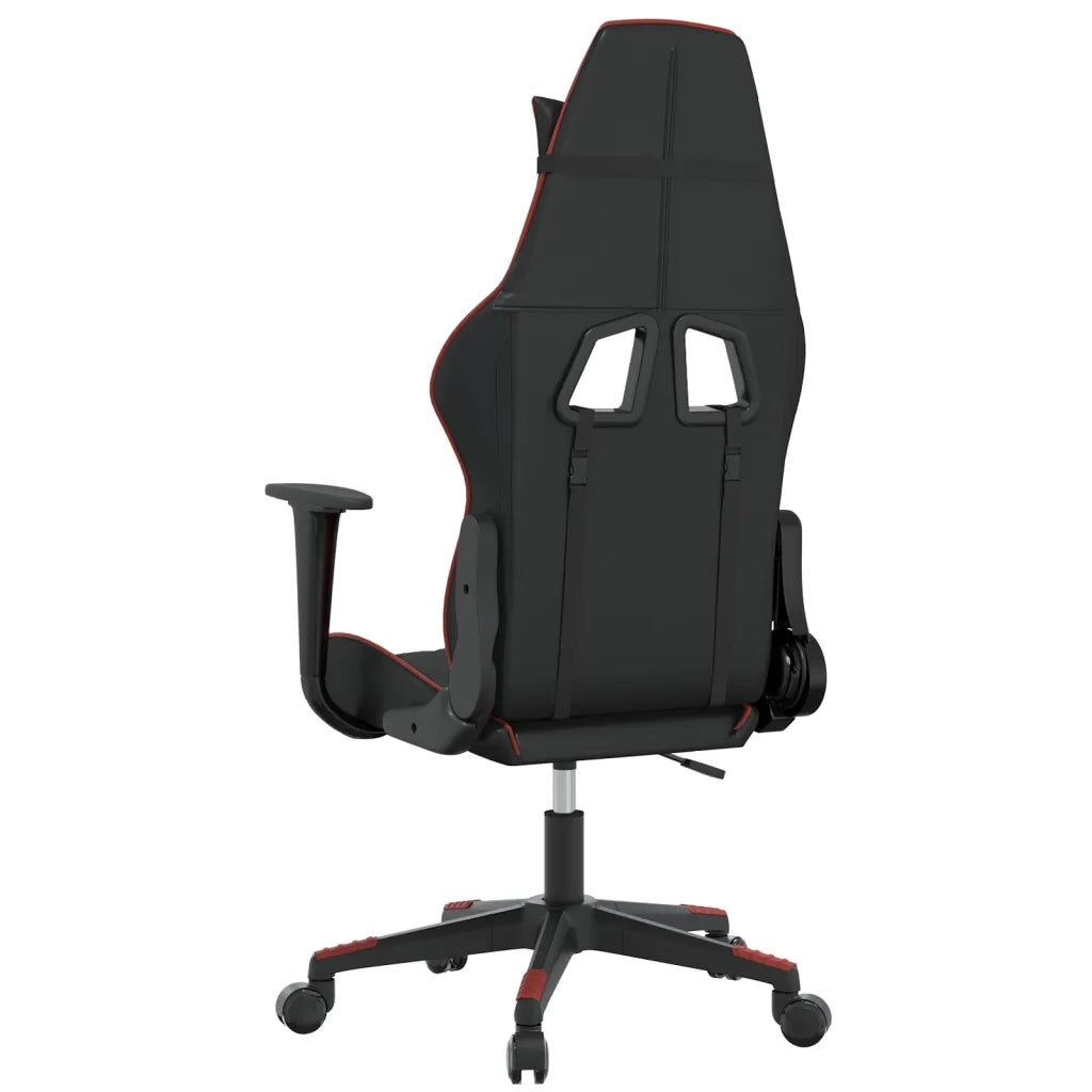 Sedia Gaming | Sedia da e-sports Massaggio Nero e Rosso Vino in Similpelle