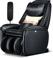 Poltrona Massaggiante Elettrica Shiatsu 8 Modalità, Poltrona Reclinabile con Riscaldatore Schienale, Rilevamento Automatico Spalle, Controllo Remoto, Ruote e Cuscino (Nero)