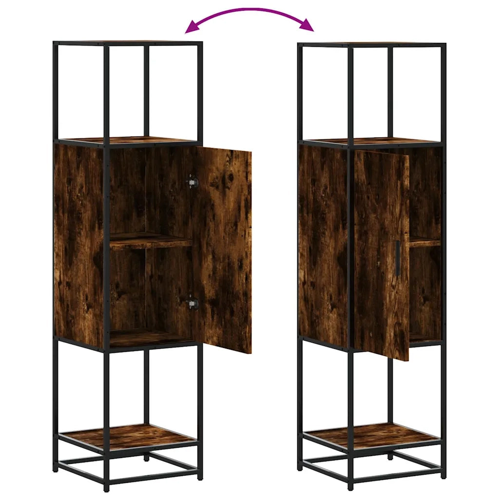 Credenza Rovere Fumo 35,5x35x139 cm Legno Multistrato Metallo 849036