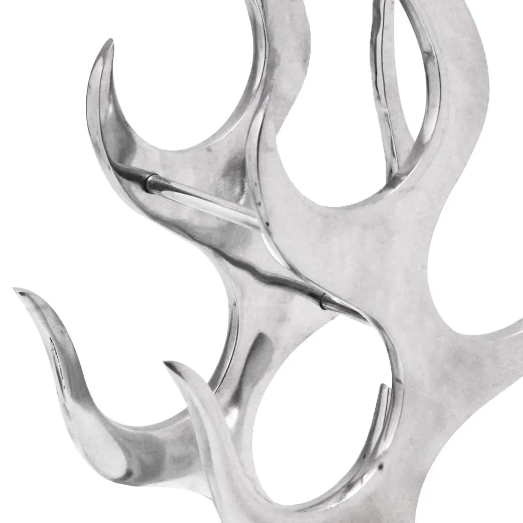 Cremagliera a Forma di Fiamma 9 Bottiglie in Alluminio Argento CFW7314977