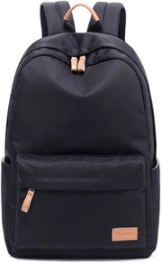 Zaino Retro Impermeabile per Adolescenti Borsa di Pelle per Tempo Libero Nero