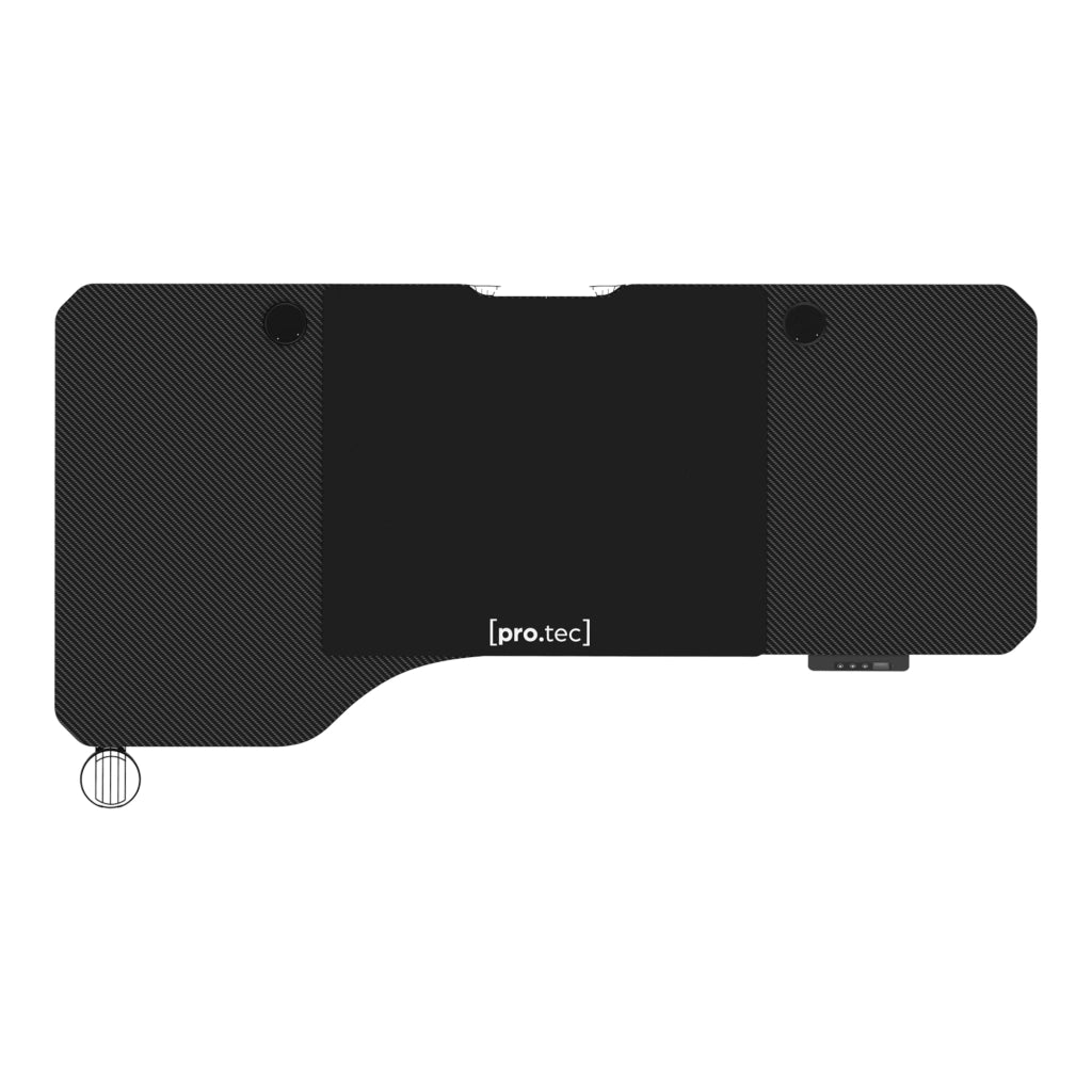 Scrivania Oxnard ad Altezza Regolabile con Sollevamento Elettrico - Nero Effetto Fibra Carbonio pro.tec