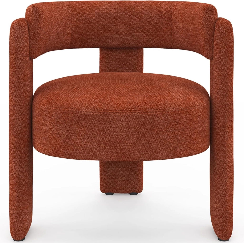 Poltrona tripode Gustave Tessuto Chenille Terracotta