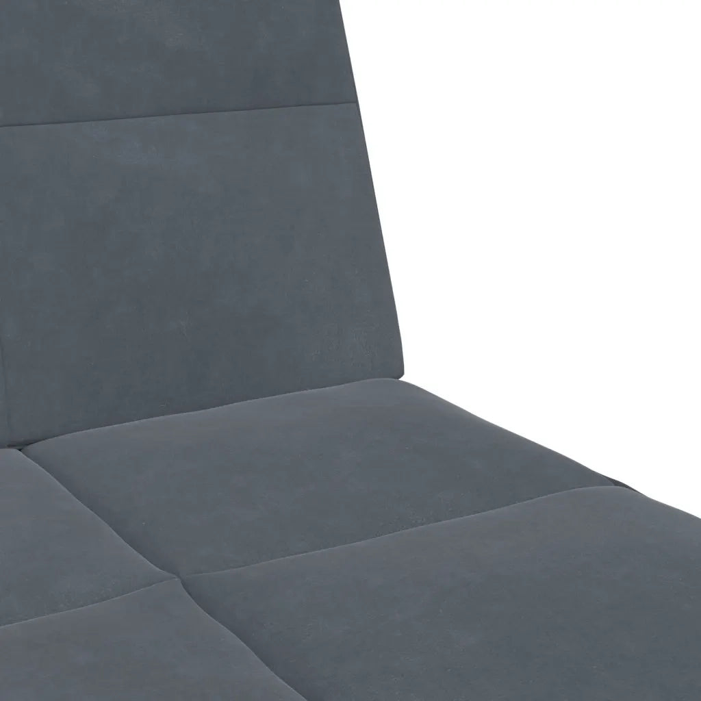 Divano Letto 2 Posti con Poggiapiedi-Sofa Letto 2 Posti-Daybed Grigio Scuro in Velluto 655731