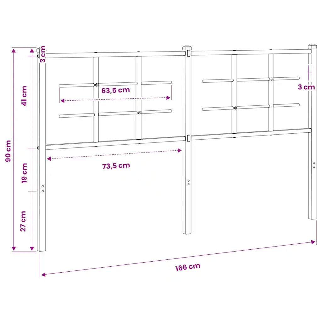 Testiera in Metallo-Testiera in Ferro-Testata Bianco 160 cm 901592
