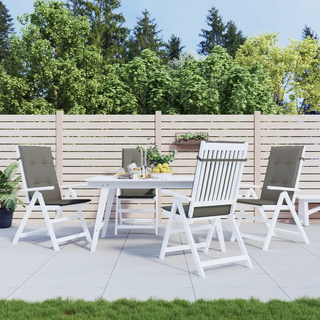 Cuscini Sedia Schiena Alta 4 Grigio MÃ©lange 120x50x4 Tessuto