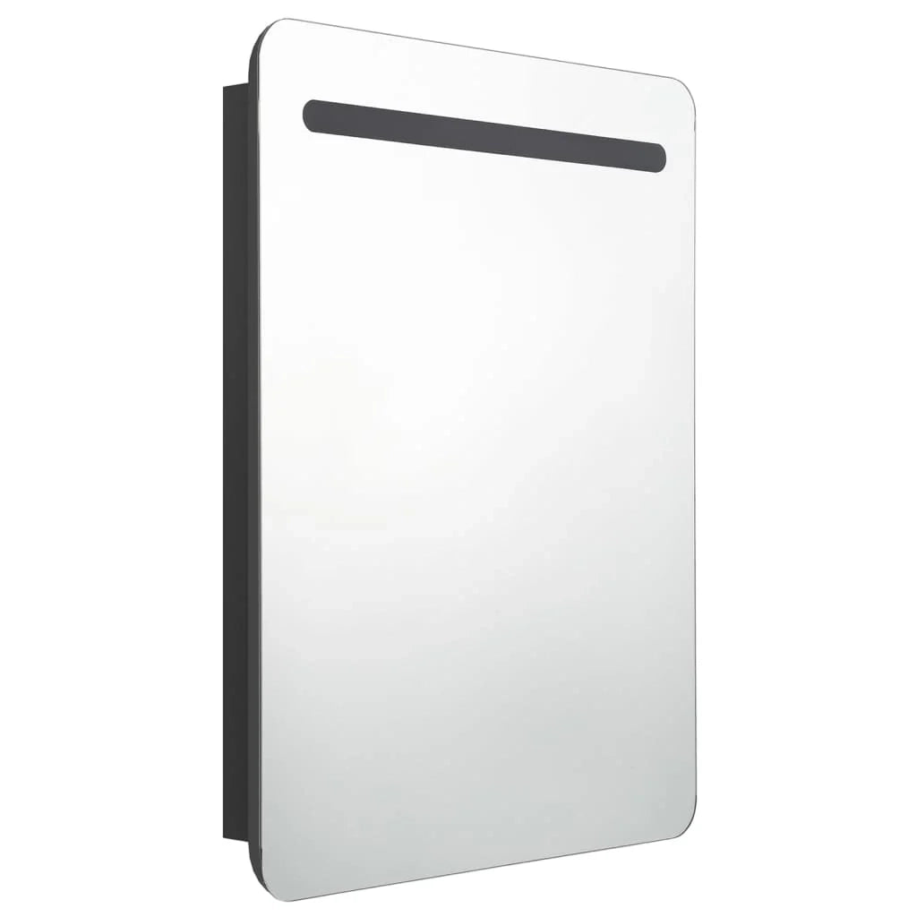 Mobile da bagno con specchio LED 60 x 11 x 80 cm MDF nero 02_0006613