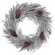 Coroncina innevato bianco con pigne cm ø46x8,5