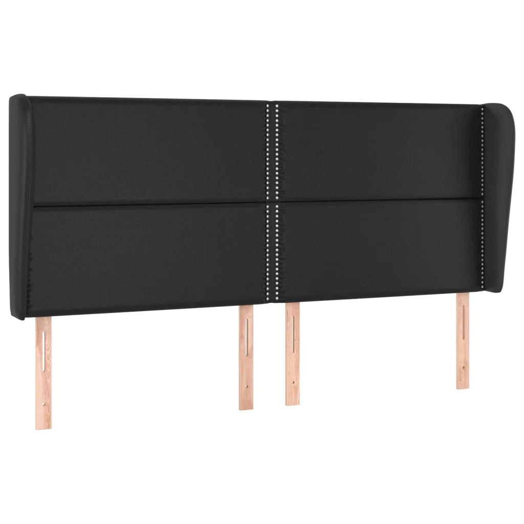 Testiera | Testata ad Orecchio Nera 183x23x118/128 cm in Similpelle